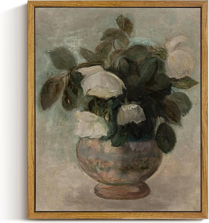 InSimSea Framed Vintage Botanical Wall Art for Living Room, Rose Flower Pictures Wall Decor, Wall... | Amazon (US)