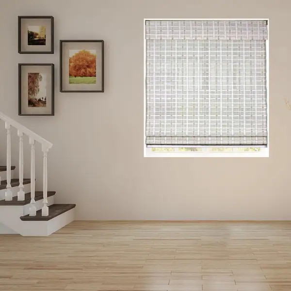 Arlo Blinds Cordless Lift Whitewash Bamboo 60-inch Roman Shade | Bed Bath & Beyond