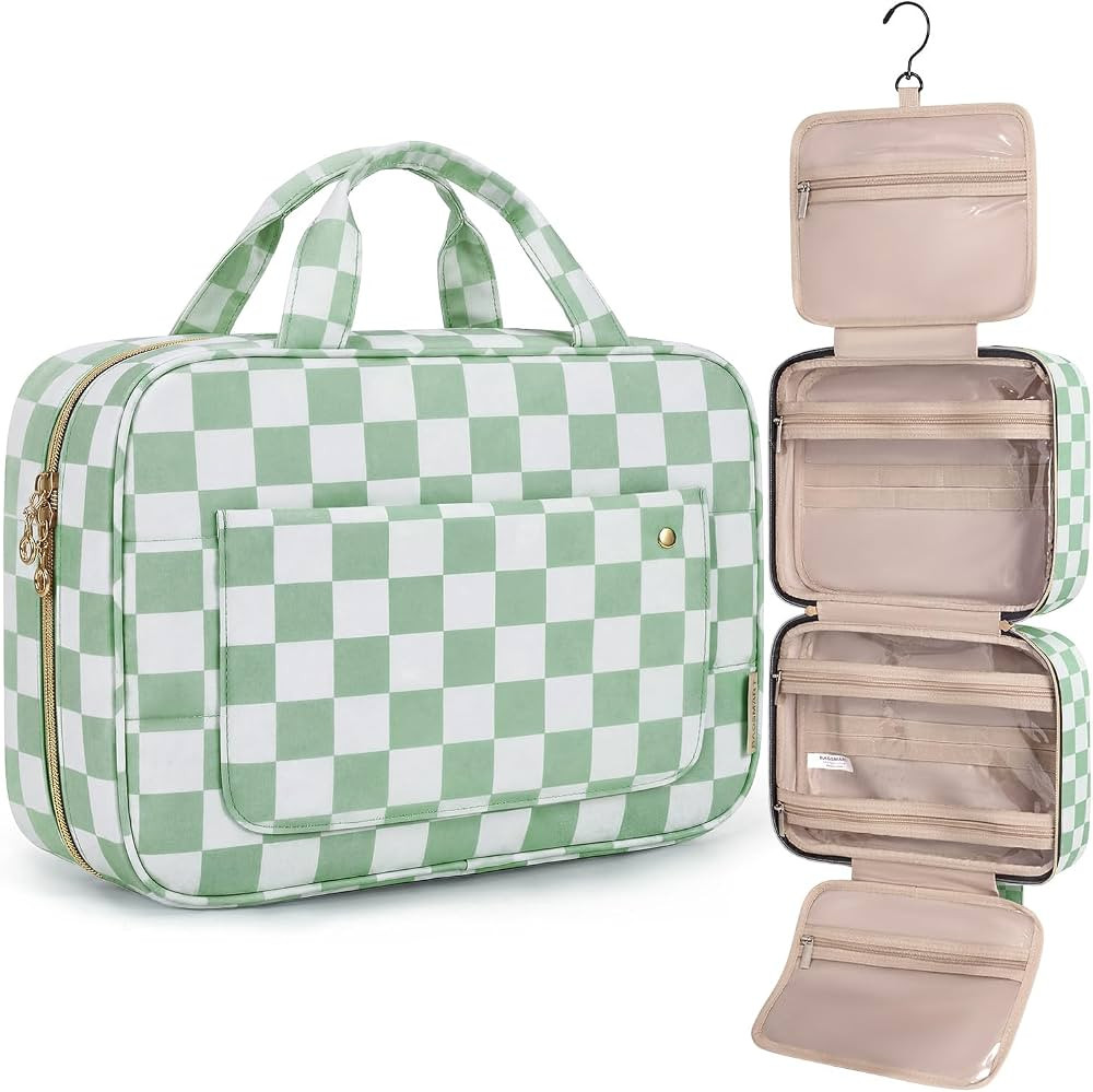 BAGSMART Toiletry Bag Travel Bag with Hanging Hook, Water-resistant Makeup Cosmetic Bag Travel Or... | Amazon (US)