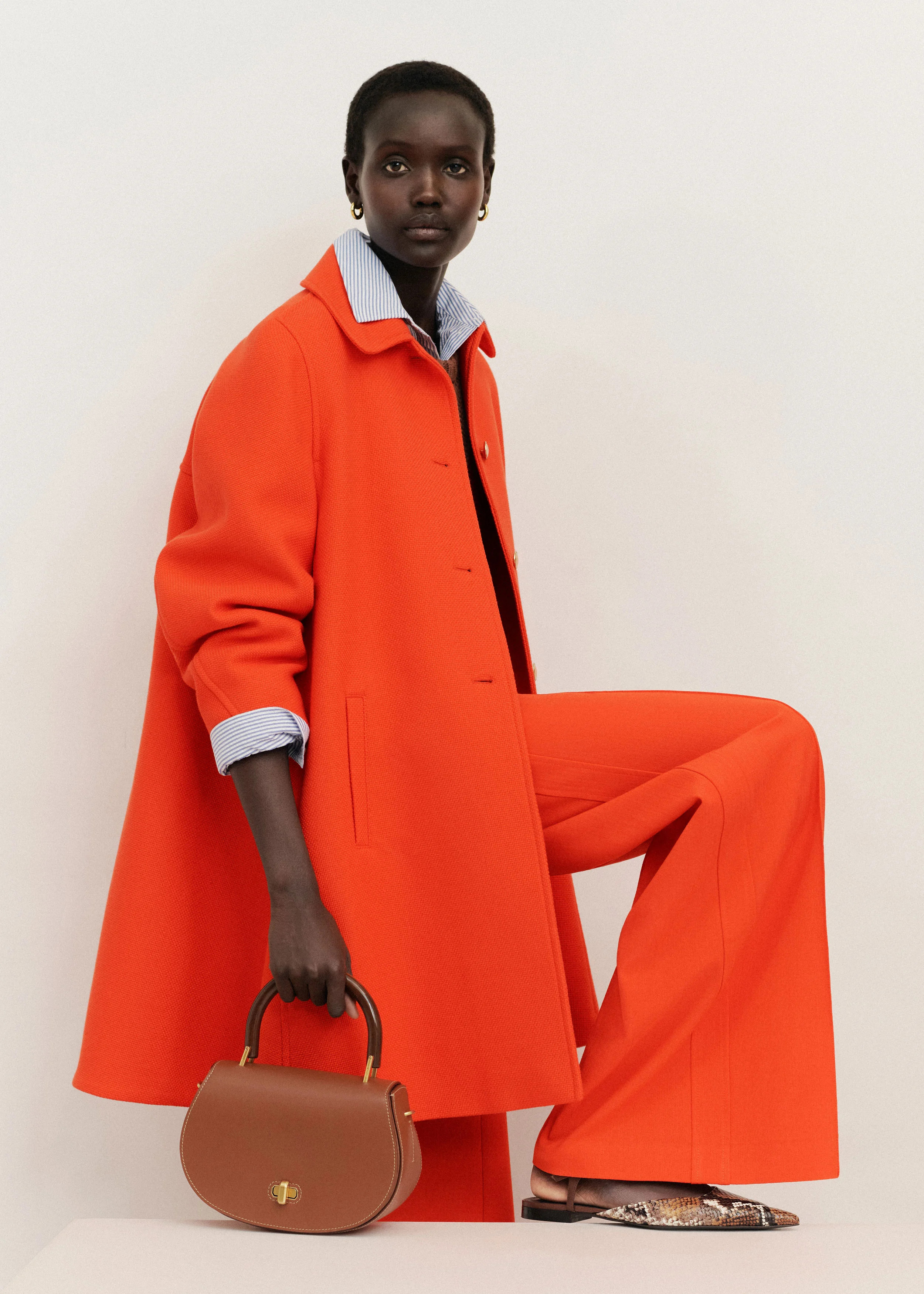 Sculptural Swing Coat Italian Cotton | ME+EM Global (Excluding US)