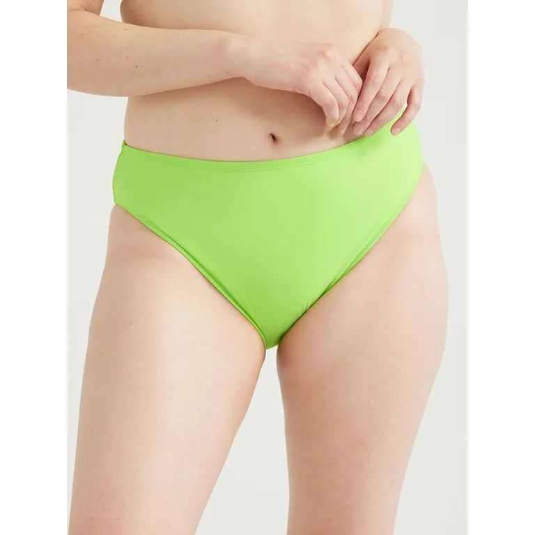 Time and Tru Women's Mid Rise High Leg Bikini Bottoms, Sizes XS-XL | Walmart (US)