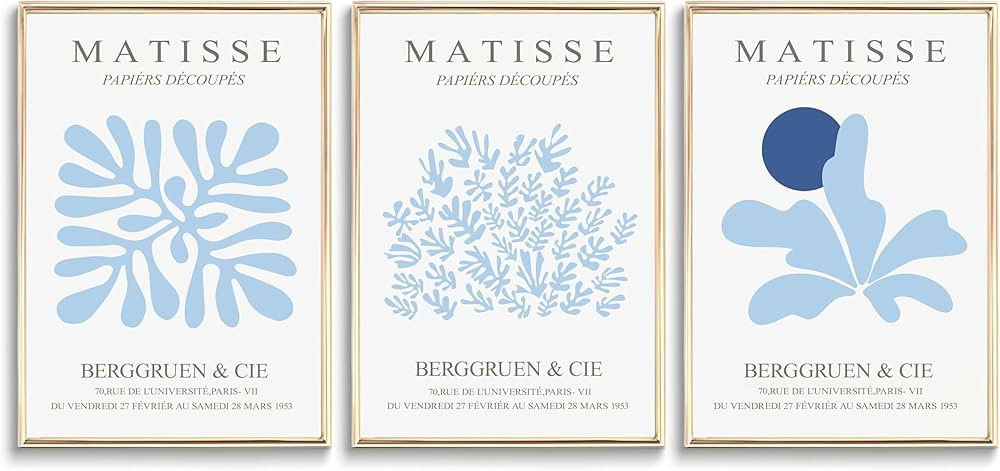 FYARTKJ 3Pcs Blue Coastal Wall Art Prints Coastal Granddaughter Aesthetic Wall Decor Pictures Abs... | Amazon (US)