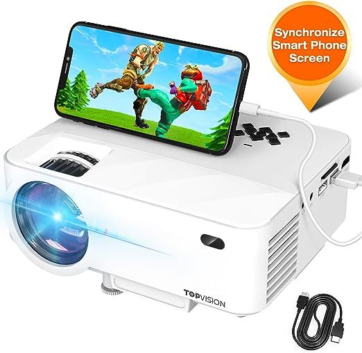 Mini Projector, TOPVISION Projector with Synchronize Smart Phone Screen,1080P Supported, 176" Dis... | Amazon (US)