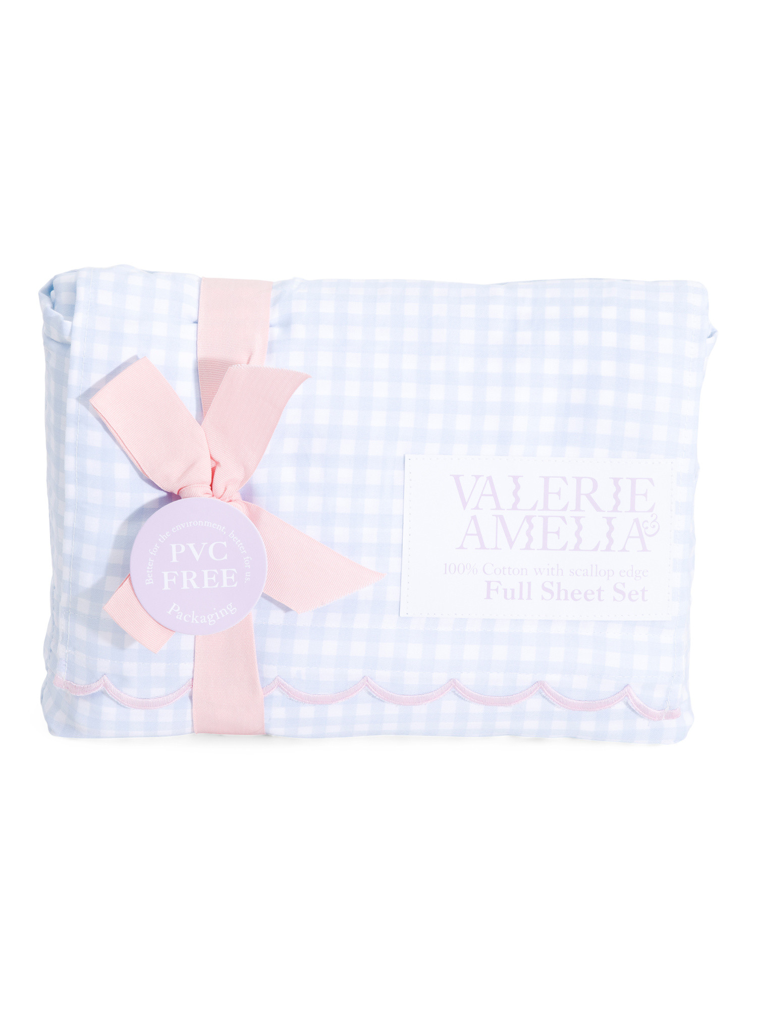 Gingham Sheet Set With Petal Scallop Edge | TJ Maxx