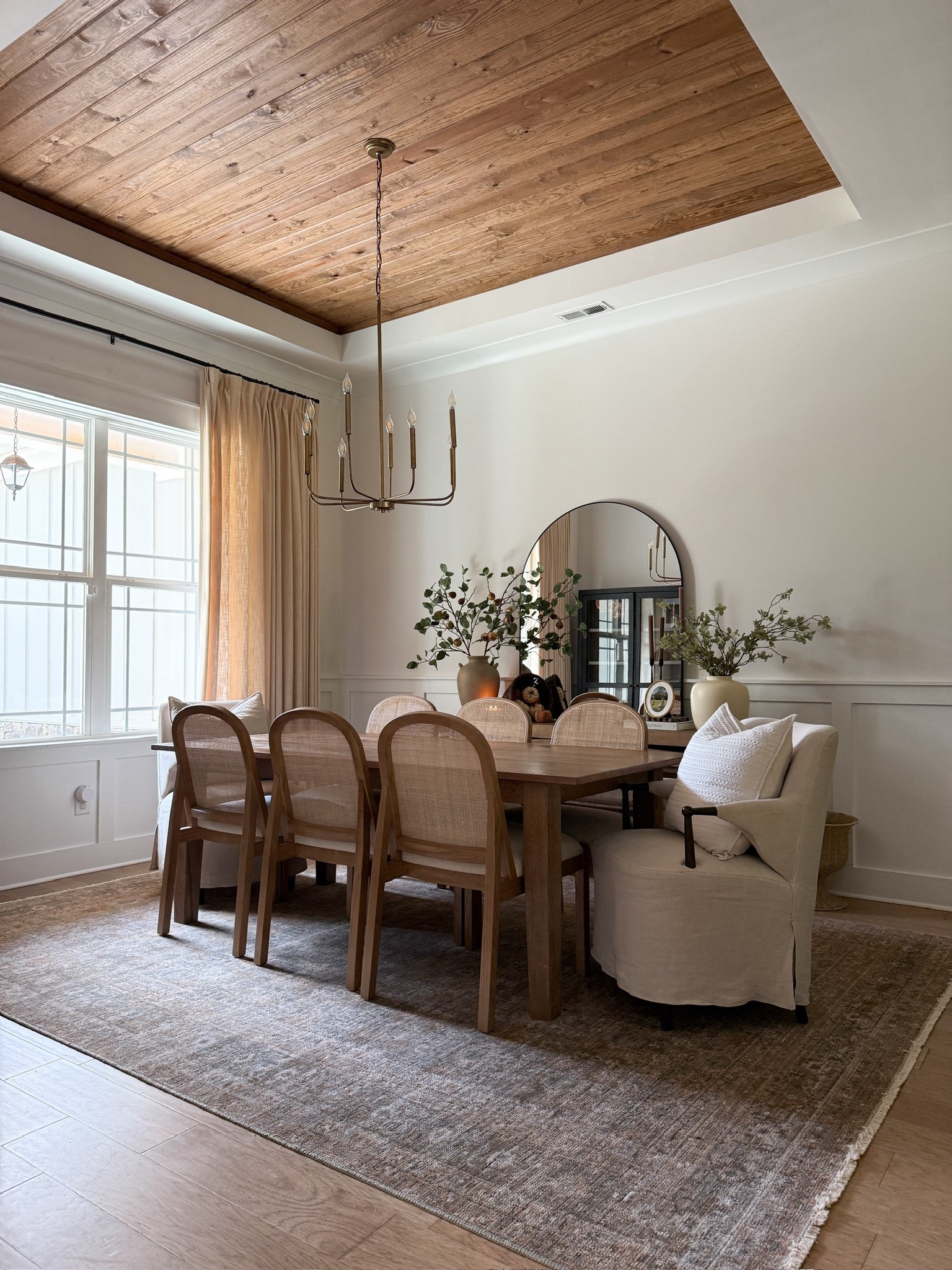 So much to love about our dining space! One detail I don’t talk about enough is our the wood ceiling accent, it adds so much warmth, I love it so much! 🥰

#LTKFindsUnder100 #LTKFindsUnder50 #LTKHome