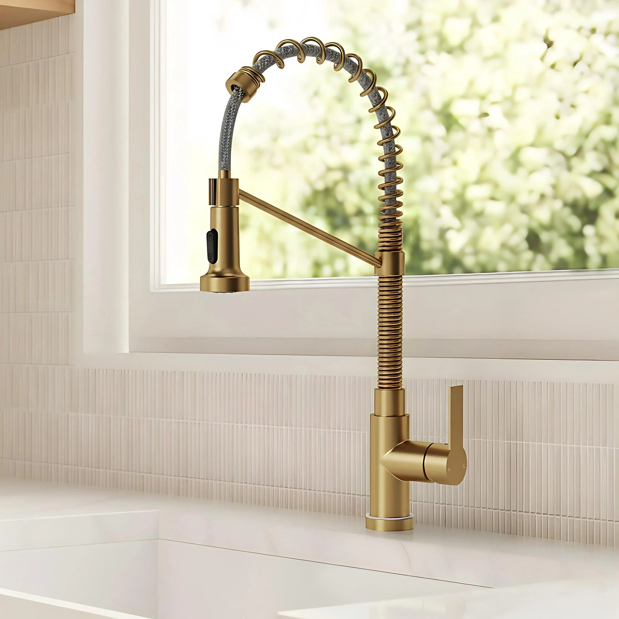 2-Function Single Handle Pull Down Kitchen Faucet with 3 Colors LED Base | Wayfair North America