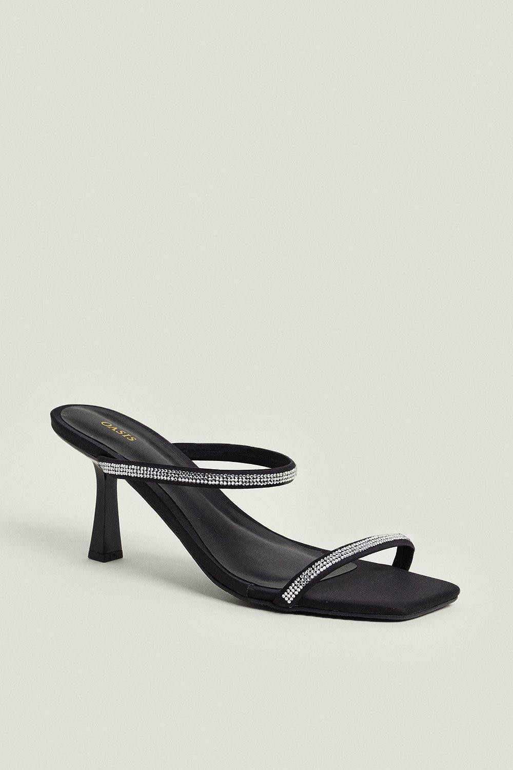 Diamante Detail Heeled Sandal | Oasis UK & IE