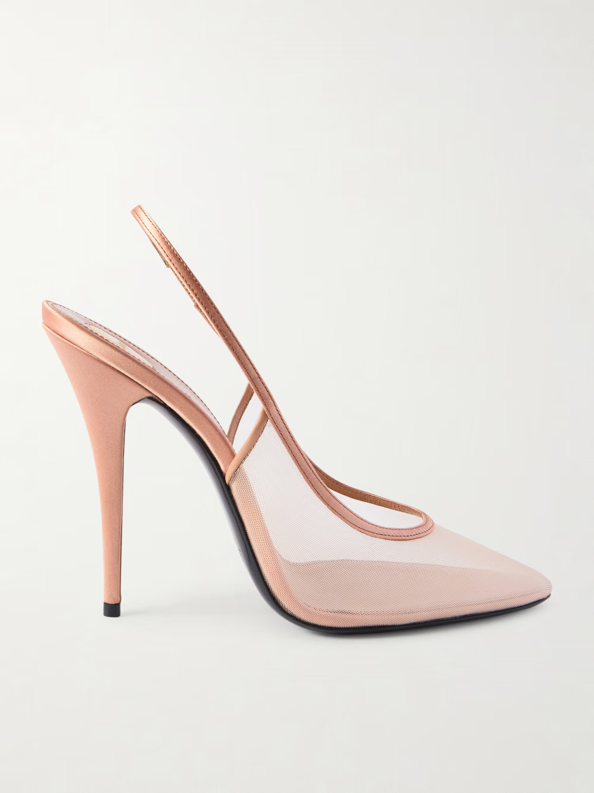 Anita satin-trimmed mesh slingback pumps | NET-A-PORTER (US)