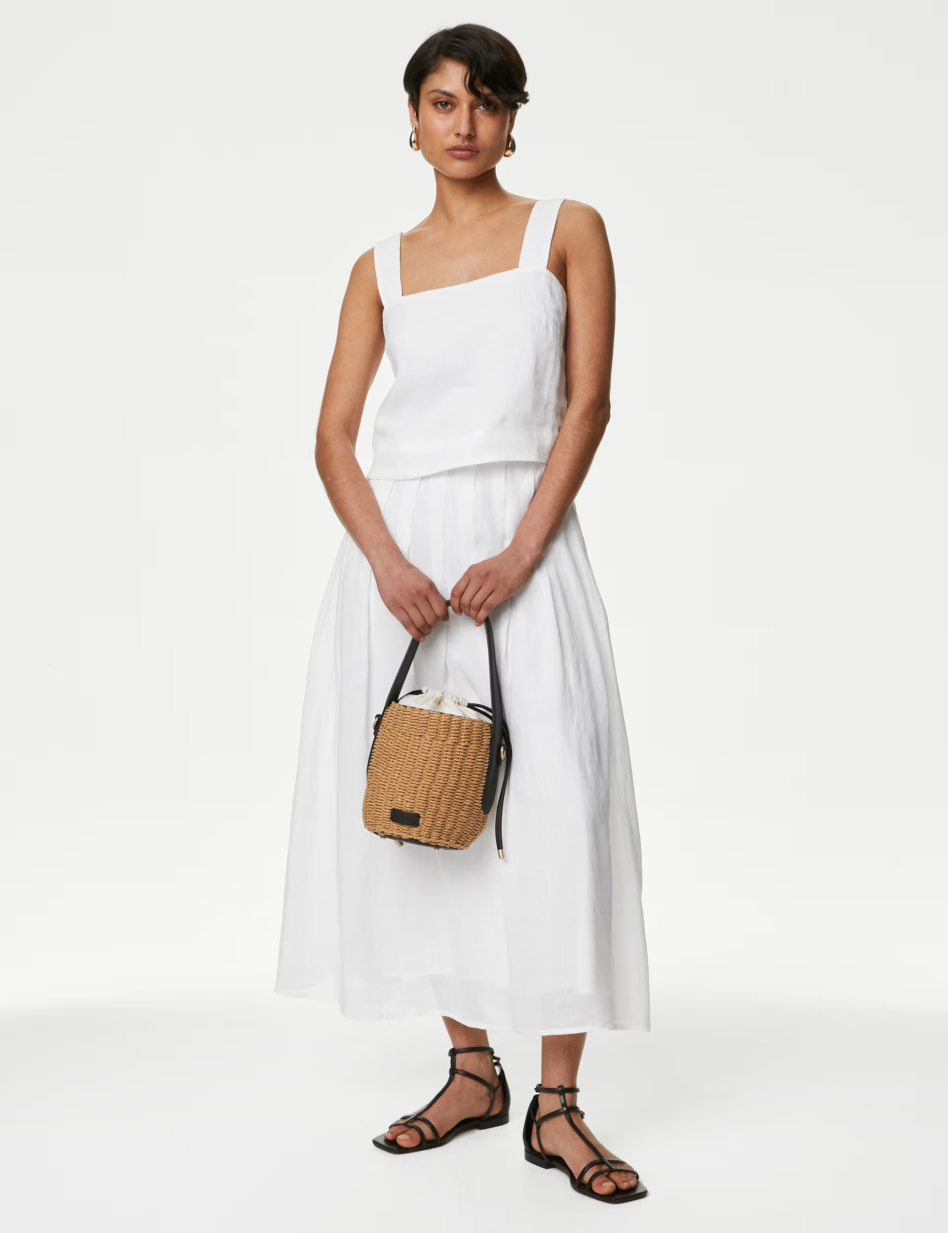 Pintuck Detail Midaxi A-Line Skirt | Marks & Spencer (UK)