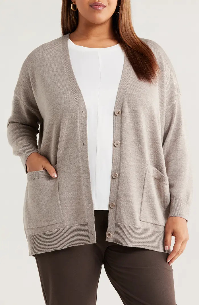 Eileen Fisher V-Neck Wool Cardigan | Nordstrom | Nordstrom