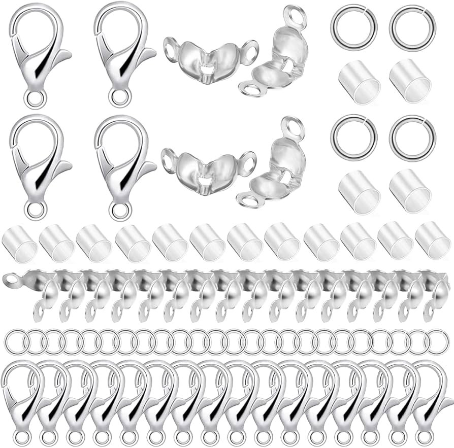 1600 Pcs Jewelry Making Accessories Set with 100 Pieces Lobster Claw Clasp 300 Pieces Bead Tips K... | Amazon (US)