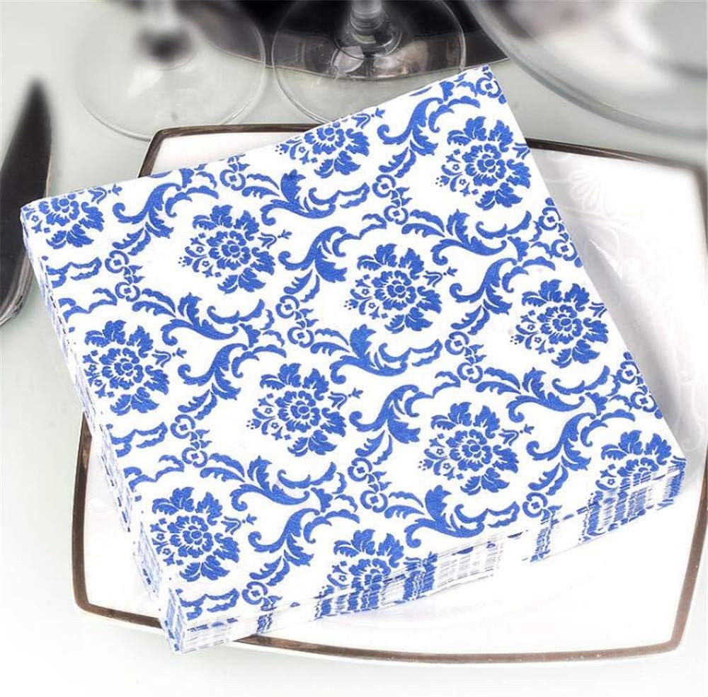 Blue Floral Cocktail Napkins For Wedding Party Birthday With 2 Layers, Paper Luncheon Napkin, 13x... | Amazon (US)