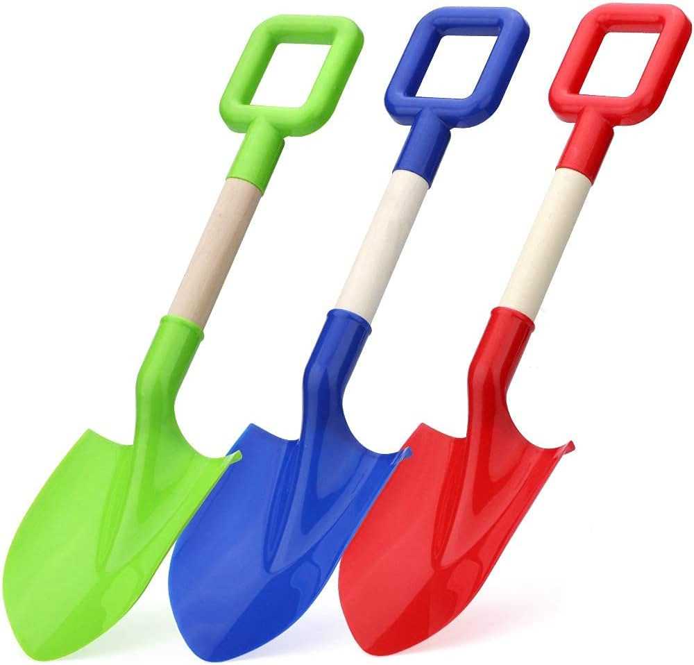 16" Kids Beach Spades Sand Shovels Toys Gardening Tools Kit Sandbox Sturdy Scoop Durable Wood Han... | Amazon (US)