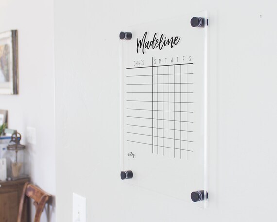 Chore Chart For Kids  Floating Acrylic  Size 11x14  | Etsy | Etsy (US)