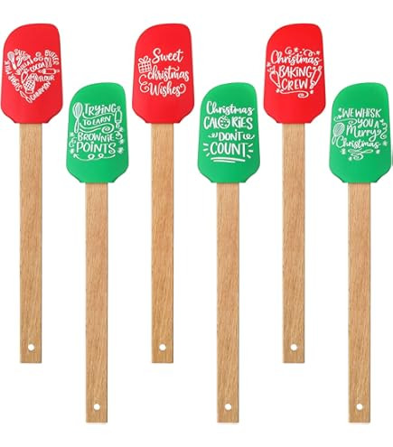 Christmas Silicone Xmas Cake Spatula with Wooden Handle Snowmen Pancake Spatula Cute Pan Scraper ... | Amazon (US)