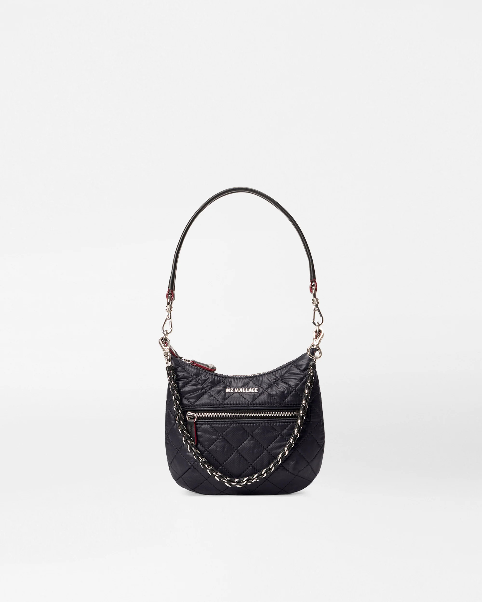 Mini Black Purse with Silver Chain | MZ Wallace | MZ Wallace