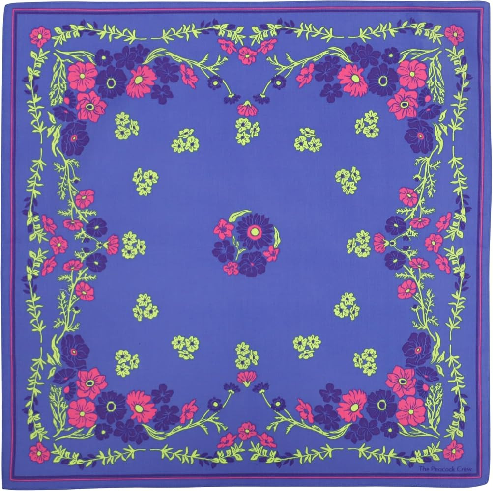 The Peacock Crew Premium Soft Cotton Designer Bandana for Men and Women 22x22 in | Amazon (US)