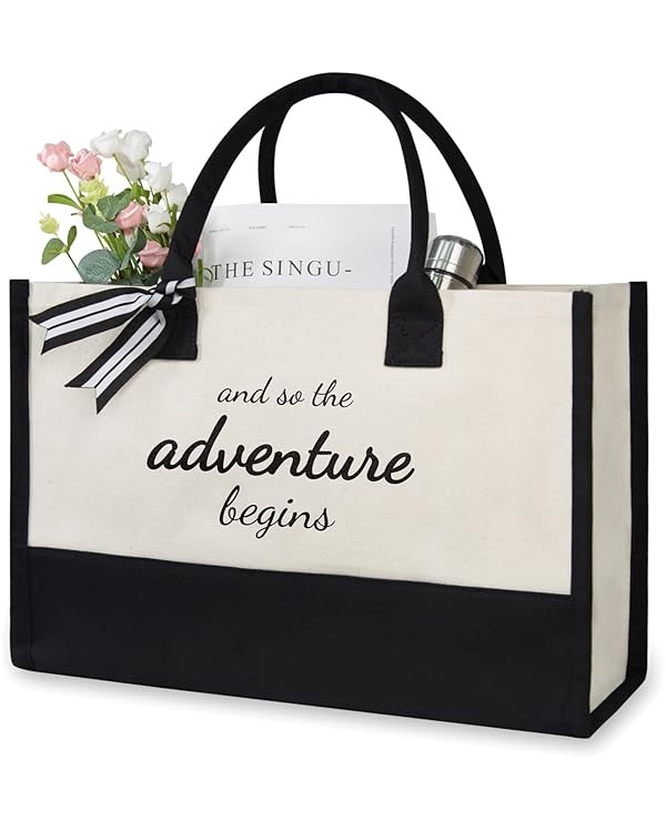 TOPDesign Canvas Tote Bag, Bridal Shower Gifts for Bride, Wedding Bachelorette Bride Gifts Should... | Amazon (US)