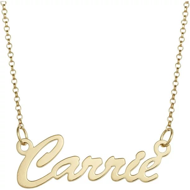 Personalized Women's 14kt Gold-Plated Sterling Hollywood Nameplate Necklace,18" - Walmart.com | Walmart (US)