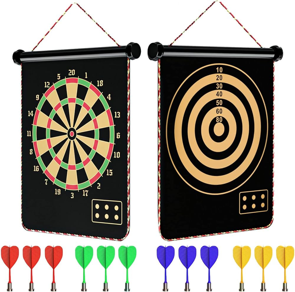 Mixi Magnetic Dart Board for Kids, Outdoor Toys Kids Games Double Sided Dart Board Games Set for ... | Amazon (US)
