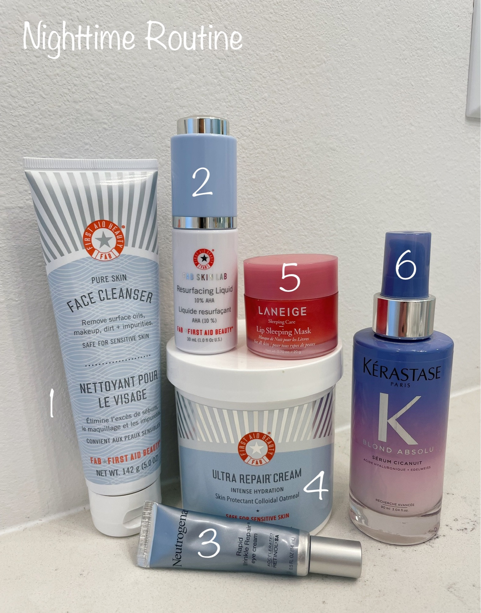 Nighttime routine with first aid beauty, neutrogena, laniege, & kerastase #skincare #beauty #nighttimeroutine

#LTKbeauty #LTKU #LTKGiftGuide