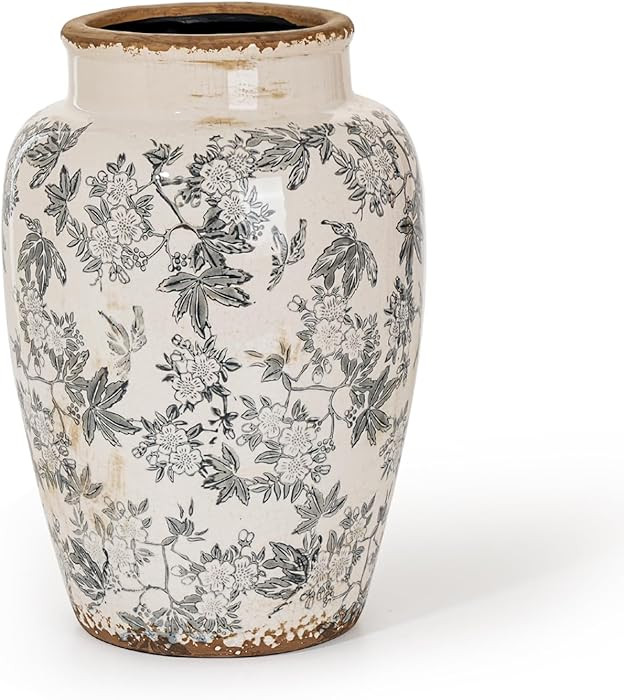 Sungmor Ceramic Flower Vase, Vintage Ice Cracked Glaze Porcelain Vase, Pretty Home Decor Vase for... | Amazon (US)