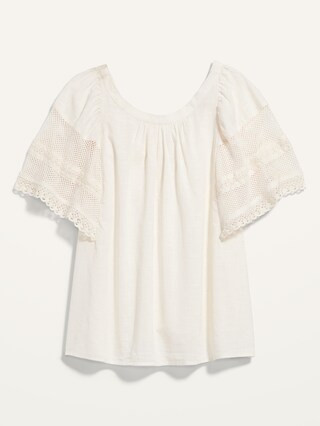 Crochet Flutter-Sleeve Swing Top for Women | Old Navy (US)