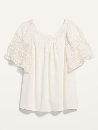 Crochet Flutter-Sleeve Swing Top for Women | Old Navy (US)