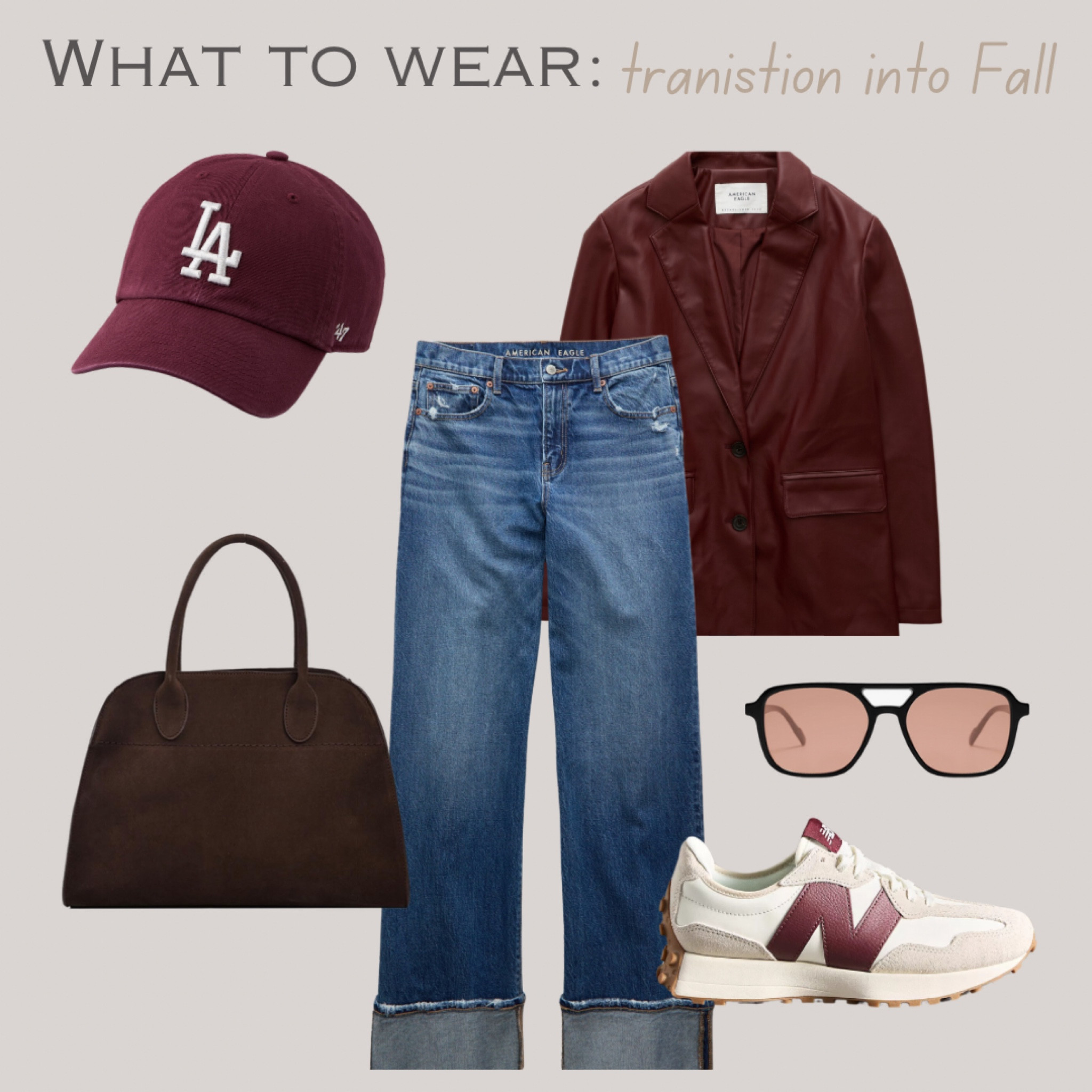 What to wear: Fall shopping day 




Blazer, cuffed jeans, baseball cap, new balance sneakers, retro sunglasses, leather bag 


#americaneagle #anthropologie #amazon 

#LTKSaleAlert #LTKFindsUnder50 #LTKStyleTip