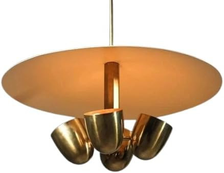 Mid Century Modern Sputnik Chandelier, 4 Light Pendant, Raw Brass, Vintage | Amazon (US)