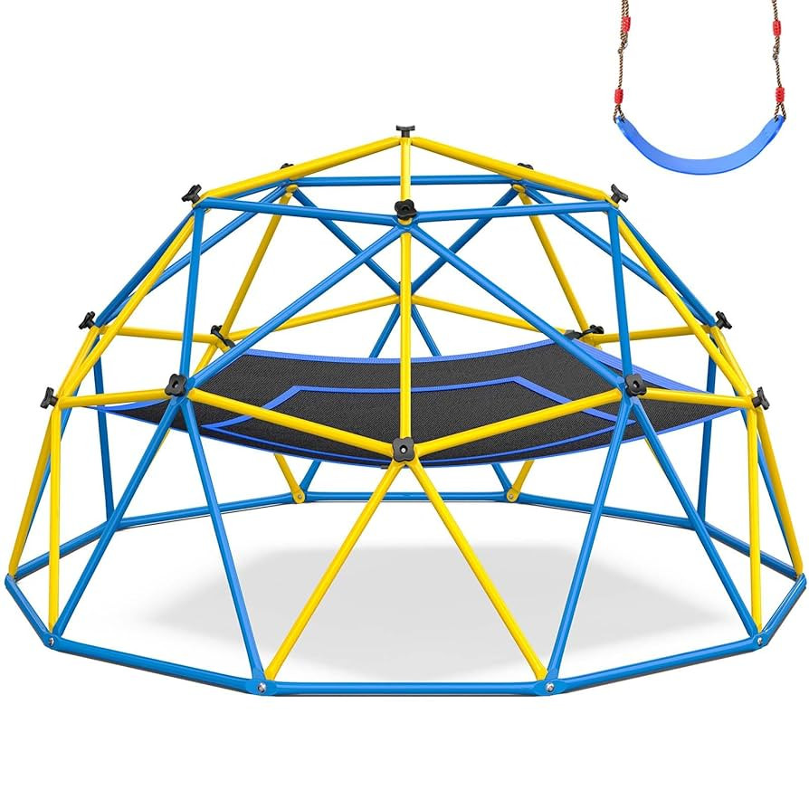 Hapfan Jungle Gym, 10ft Climbing Dome with Hammock and Swing, Outdoor Play Equipment with Monkey ... | Amazon (US)