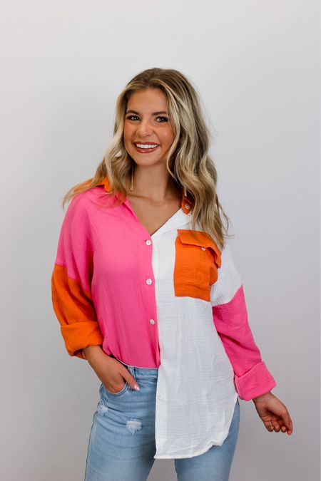 Love this multi colored shirt trend! Pair with some colorful booties and it is the cutesttt 🧡💓 

Original outfit from Silver Dollar Boutique 

#LTKSeasonal #LTKstyletip #LTKunder50