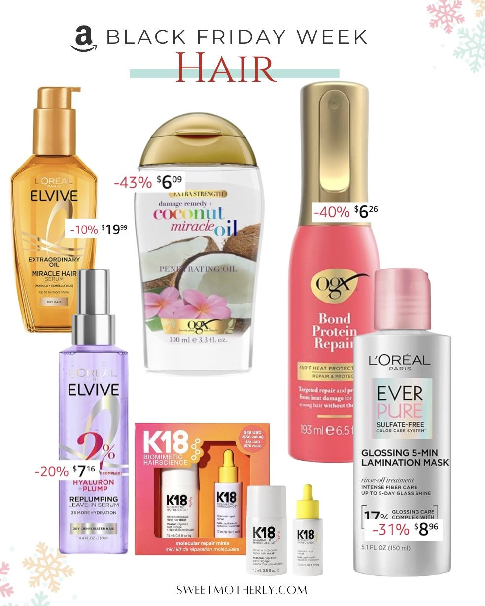 Amazon hair products on sale

Haircare
Hydrating shampoo
Nourishing conditioner
Leave-in treatments
Heat protectant
Hair oils
Scalp serums
Deep conditioning masks
Volumizing mousse
Curl cream
Anti-frizz spray

#LTKHoliday #LTKSaleAlert #LTKCyberWeek