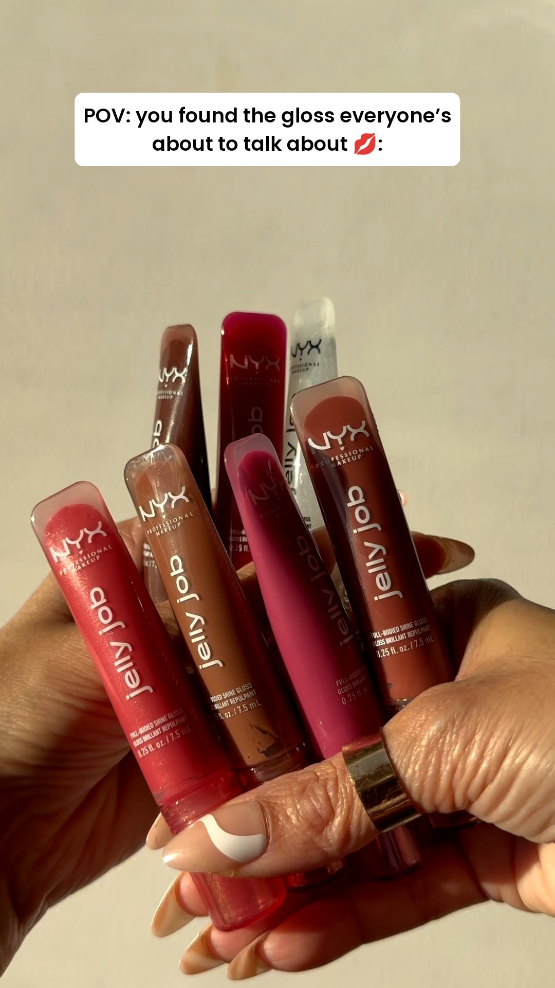NYX Cosmetics just launched new Jelly Job Lip Gloss !!
⭐Infused with a Peptide Complex, it’s moisturizing and sticky-proof 
⭐Formulated with a deliciously sweet cherry scent
⭐Comes in 16 shimmer & pure-shine shades 
⭐The innovative precision spatula applicator hugs every curve of your lips 
⭐It’s made in Korea 

Makes for a perfect stocking stuffer !!

#LTKGiftGuide #LTKBeauty #LTKFindsUnder50