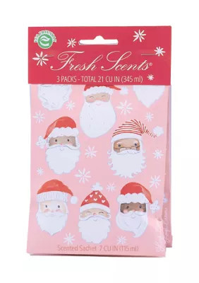 Fresh Scents Merry Santas - 3 Pack Scented Sachet, Pink | Belk