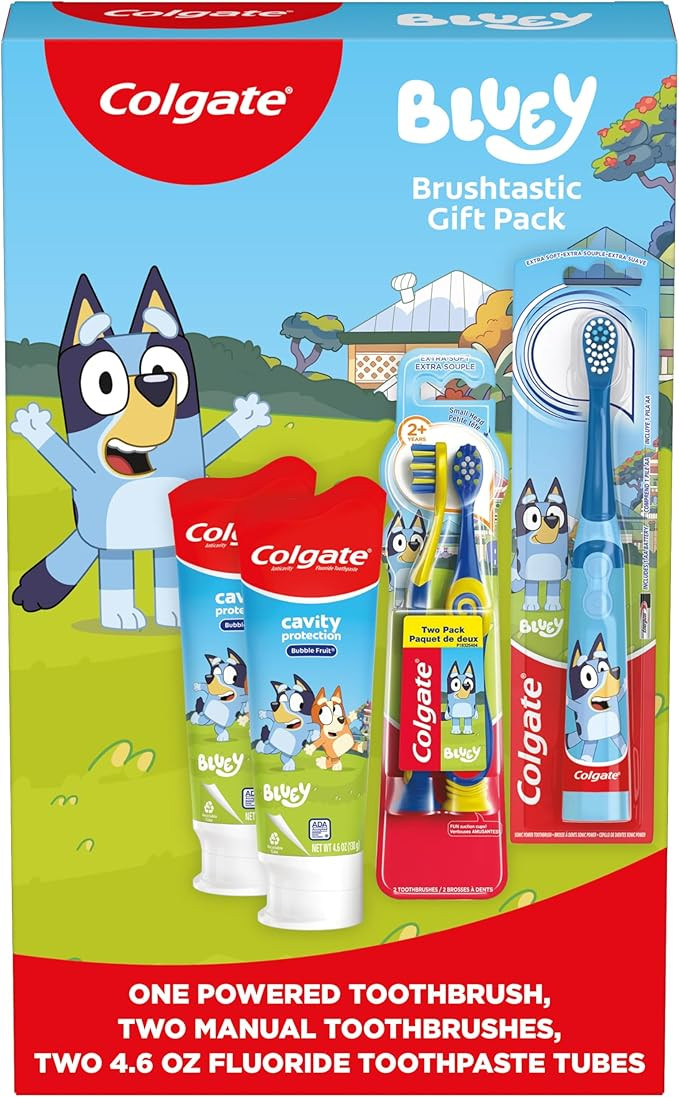 Colgate Kids Bluey Toothbrush and Toothpaste Gift Pack | Contains 1 Battery Powered Toothbrush, 2... | Amazon (US)