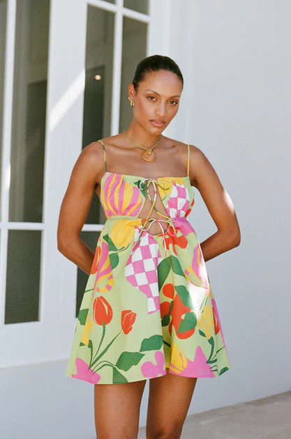 Allie Babydoll Dress - Vaso Verde | SABO SKIRT (Global)