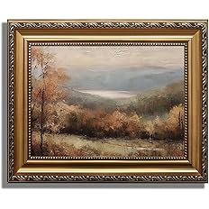 ASTRDECOR Framed Vintage Wall Art for Bedroom, Rustic Fall Landscape Canvas Wall Art Prints, Vint... | Amazon (US)