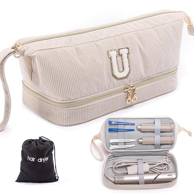 Initial Personalized Hair Dryer Case,Double-Layer Hair Tools Travel Carrying Case for Shark FlexS... | Amazon (US)