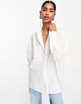 ASOS DESIGN oversized shirt in white | ASOS (Global)