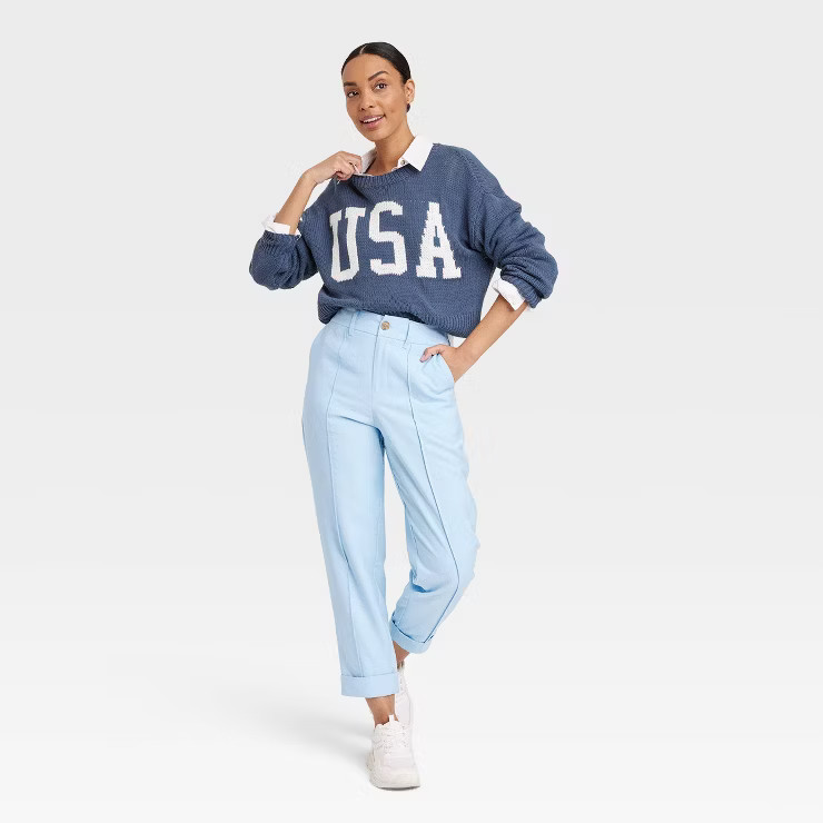 Women's USA Graphic Sweater - Blue | Target