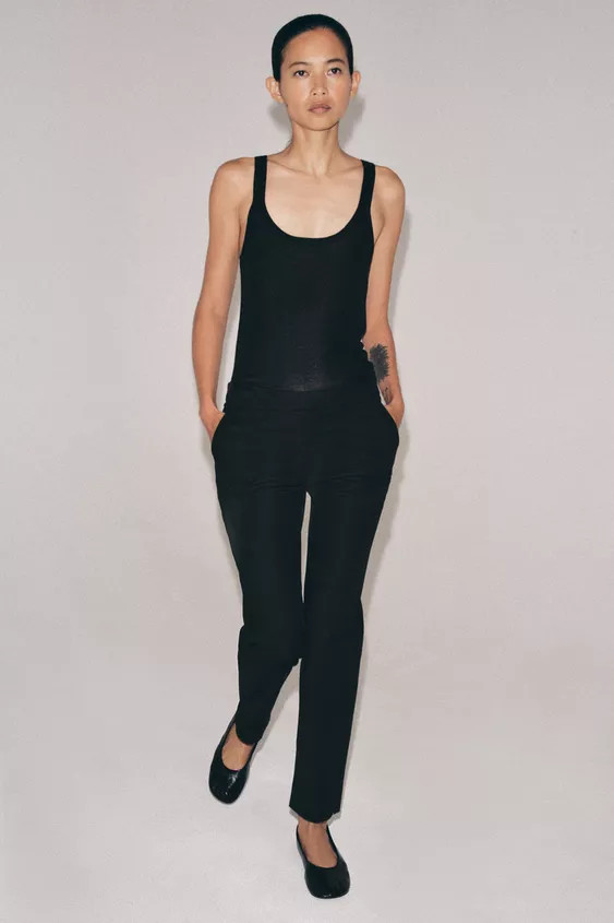 ZW COLLECTION LOW-RISE CAPRI PANTS | Zara US