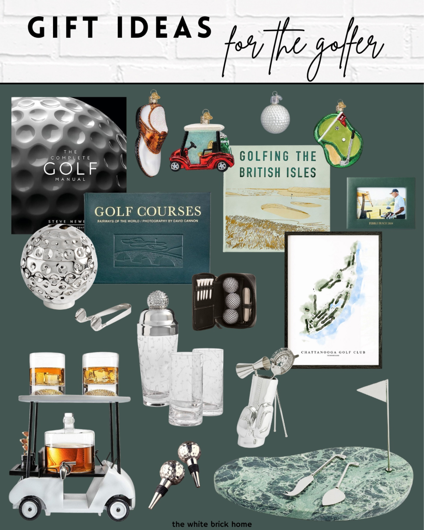 There are so many cute golf themed decor and bar items out right now! Great gift ideas for the golfer in your family ❤️

Golf, golf themed decor, gifts for the golfer, home decor golf, coffee table books golf, Christmas ornaments, golf themed ornaments, golf bar decor, golf bar, golf home decor, golf gifts for men, golf gifts for home, golf wall art, gifts for him, golf Christmas gift ideas, golf Christmas gift ideas, cheese platters, Amazon, Etsy, pottery barn 

#LTKHoliday #LTKHome #LTKGiftGuide