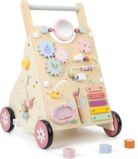 Wooden Baby Walker, Baby Push Walker, Push Walker Toys for Babies Learning to Walk & Sit-to-Stand... | Amazon (US)