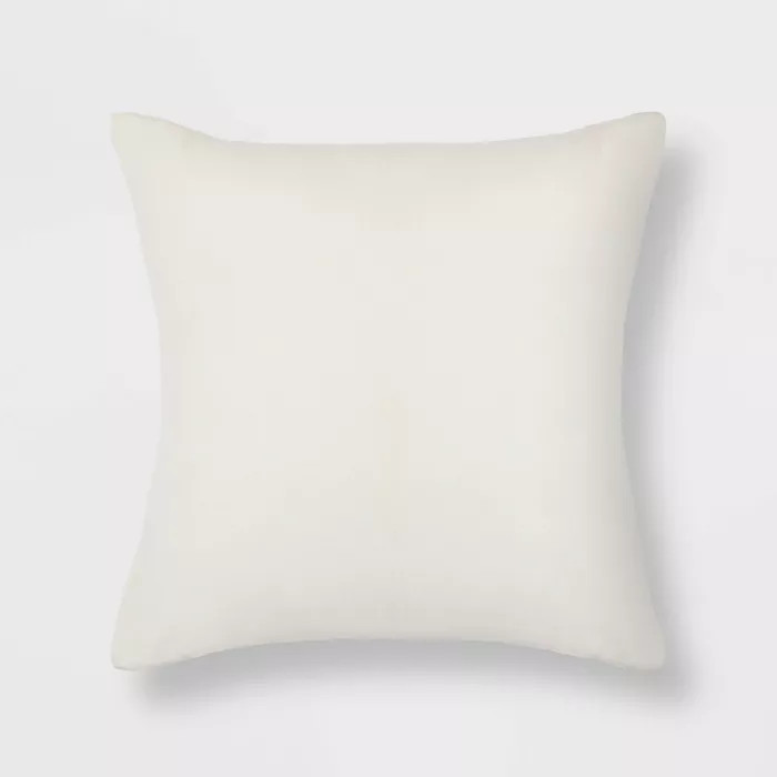 Cotton Velvet Square Throw Pillow Cream - Threshold™ | Target