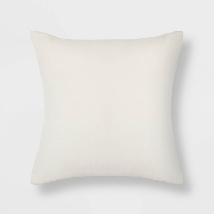 Cotton Velvet Square Throw Pillow Cream - Threshold&#8482; | Target