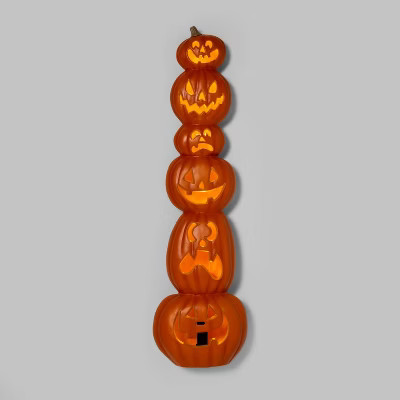 48" Lit Stacked Pumpkin Yard Stake Halloween Decorative Prop - Hyde & EEK! Boutique™... | Target