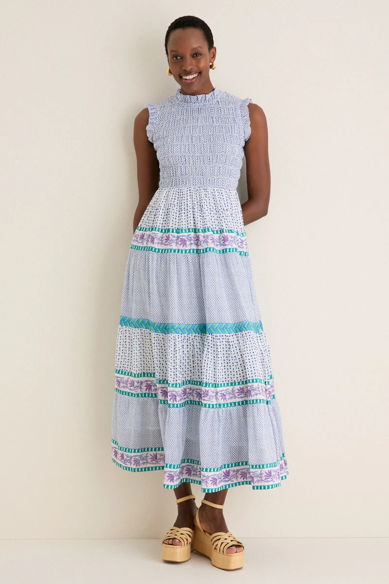 Capri Blue Sleeveless Smocked Maxi Dress | Tuckernuck (US)