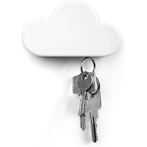 TWONE White Cloud Magnetic Wall Key Holder - Novelty Adhesive Cute Key Hanger Organizer, Easy to ... | Amazon (US)