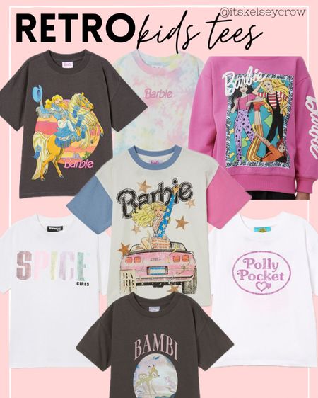 Click on any of the tees linked and all the prints are there!

Kids
Toddler
Girl mom
Retro 90s
Barbie
Spice girls


#LTKkids #LTKbaby #LTKfamily